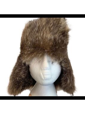 VINTAGE Russian Style Brown Fur Hat